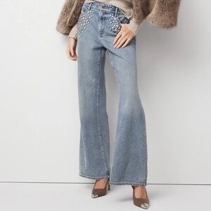 White House Black Market Blue Embellished Jeans